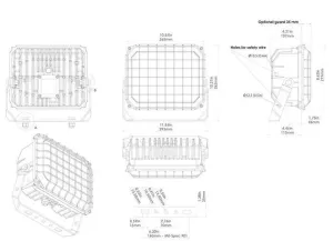 PROJECTEUR LED RLX C FL 80W100-277VAC MB30IP66/67