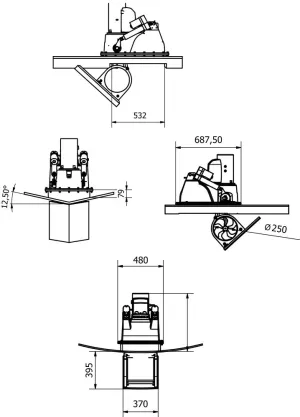 Propulseur rétractable SRV170/250TC 24V