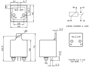 Relais de puissance monostable 12VDC 120A