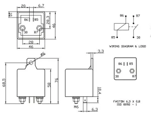 Relais monostable 24VDC 80A