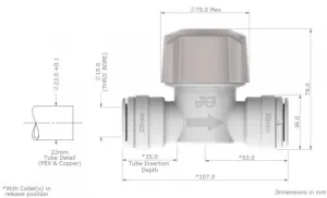 Robinet d'arrêt Ø22mm compact