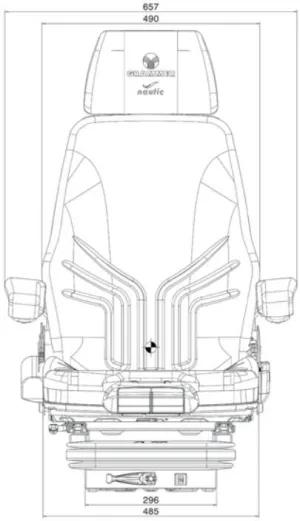 Siège pilote Avento Pro M avec accoudoirs et ceinture 2 points