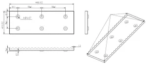 Support de montage en acier peint + vis à bois en acier inoxydable A2 + 2 sangles