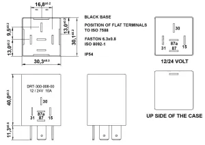 Télérupteur variateur dimmer 12/24V 10A pour LED bi-tension et halogène