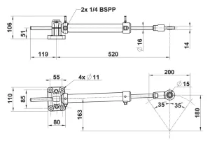 Vérin hydraulique aluminium VHM 32 DTP