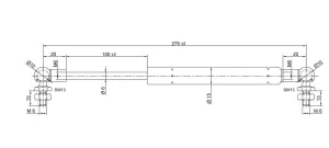 Vérins Inox (1 lot de 2) course 100mm 50N
